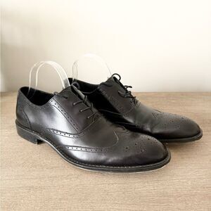 Aston Grey Leather Oxford Shoe in Black - Size 9.5